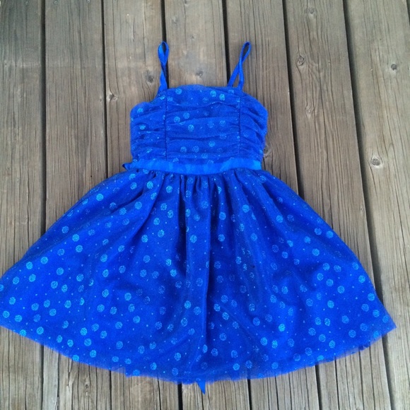 Justice Other - 🔸 Sparkly Blue Polkadot Dress Navy|Royal Blue